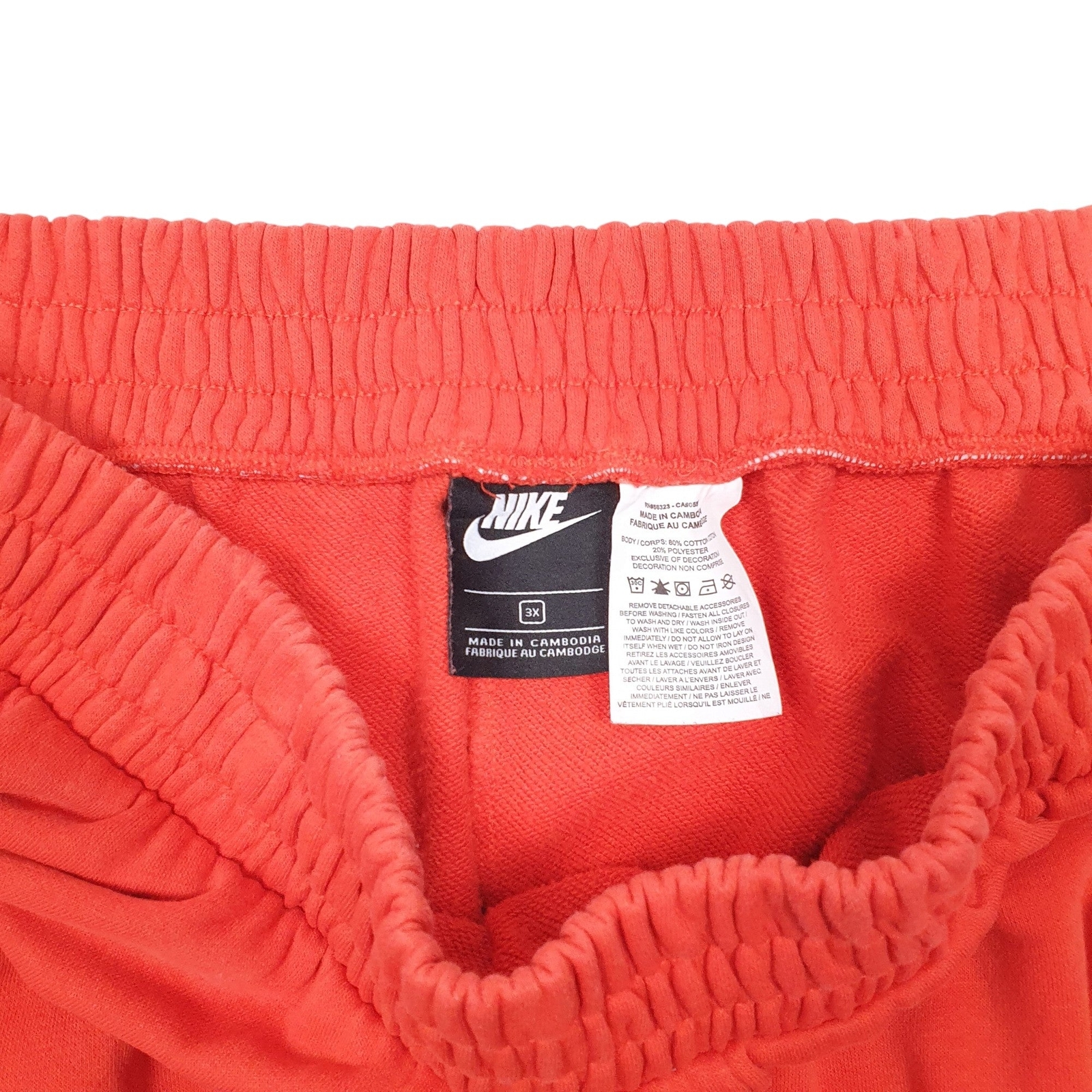 NIKE Air Sweats Jogger Trousers Cotton Red Womens  XXXL image 2