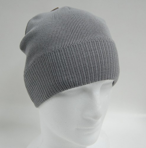 100% WOOL Knitted GREY color Beanie 