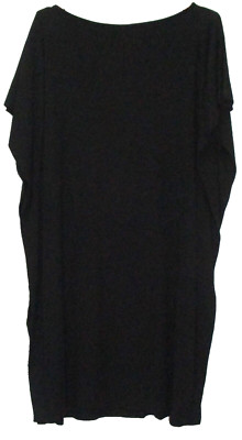 Bobeau LBD SS Stretch Jersey Knit Black Taper Knee-Length Dress Plus Size Lg NEW