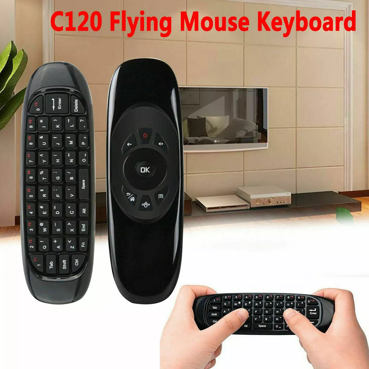 Mini Air Mouse C120 Fly Air Mouse Wireless Keyboard Airmouse For Android TV  Box/PC/TV