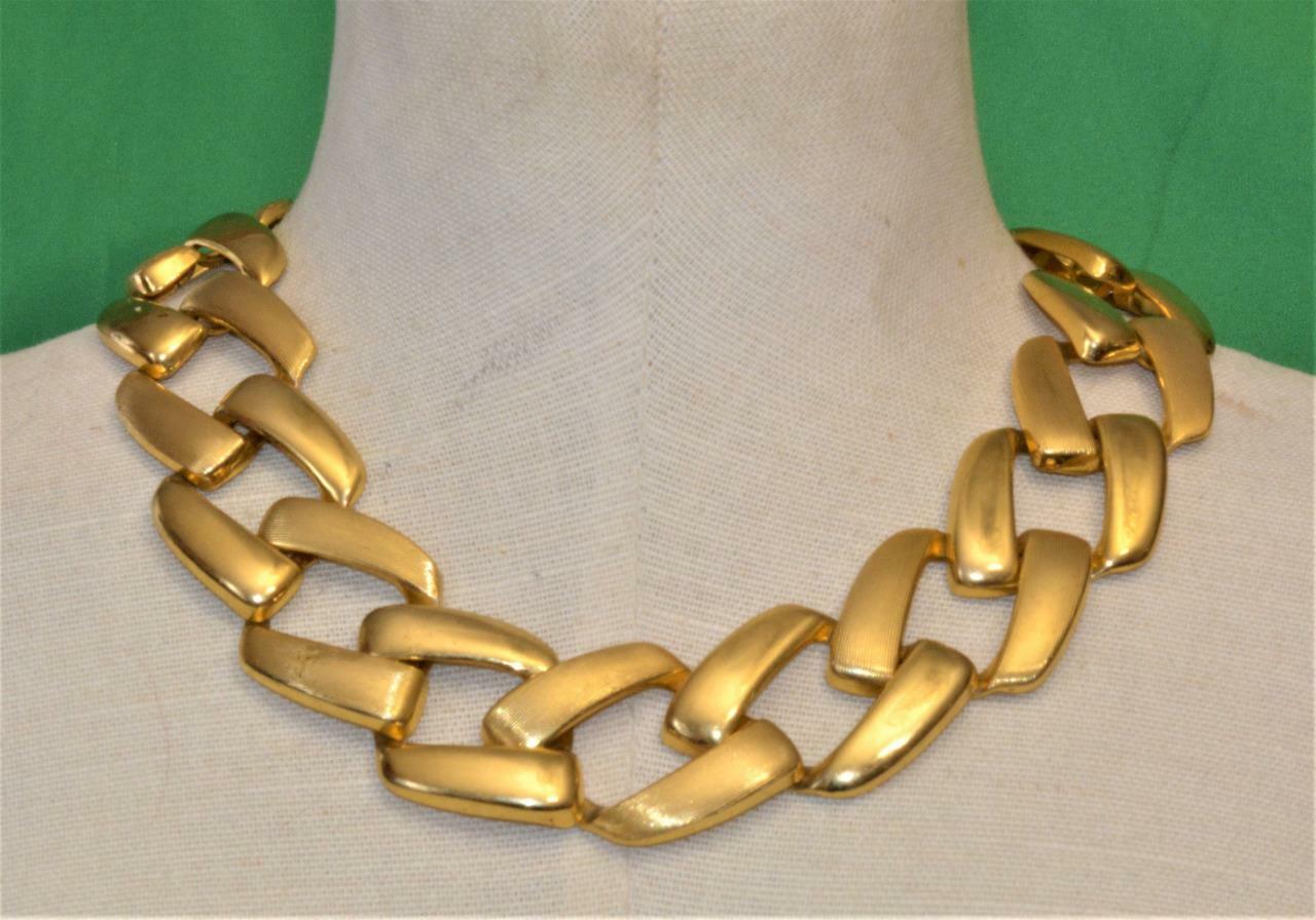 Dorado Vintage Grande Cadena Eslabones Forma 18" Collar