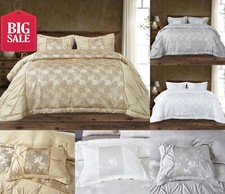 3 Piece Quilted Bedspread Comforter Bedding Set Matching & Pillow Shams Jacquard