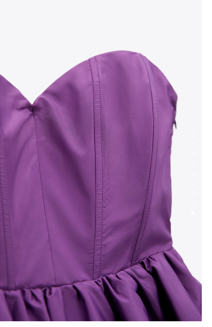 ZARA NWT WOMAN OFF-THE-SHOULDER VOLUMINOUS MINI DRESS PURPLE SIZE SMALL |  eBay
