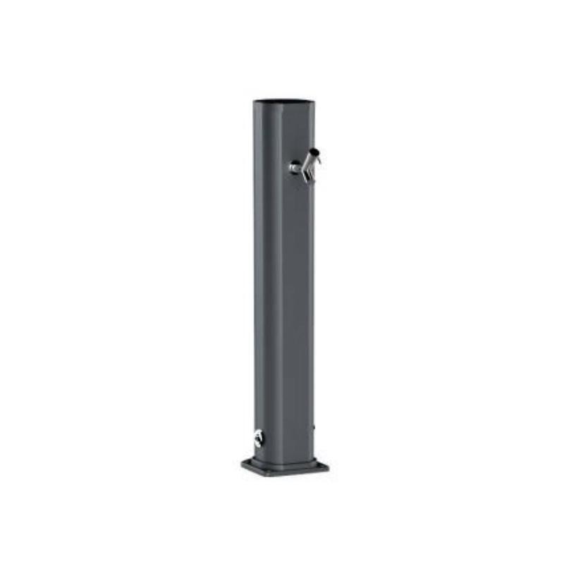 FONTANA CON LAVAPIEDI TEMPORIZZATO IN ALLUMINIO - ANTRACITE