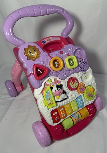 VTech Sit to Stand Learning Walker Pink Baby Toddler Learning Toy Lights Sounds