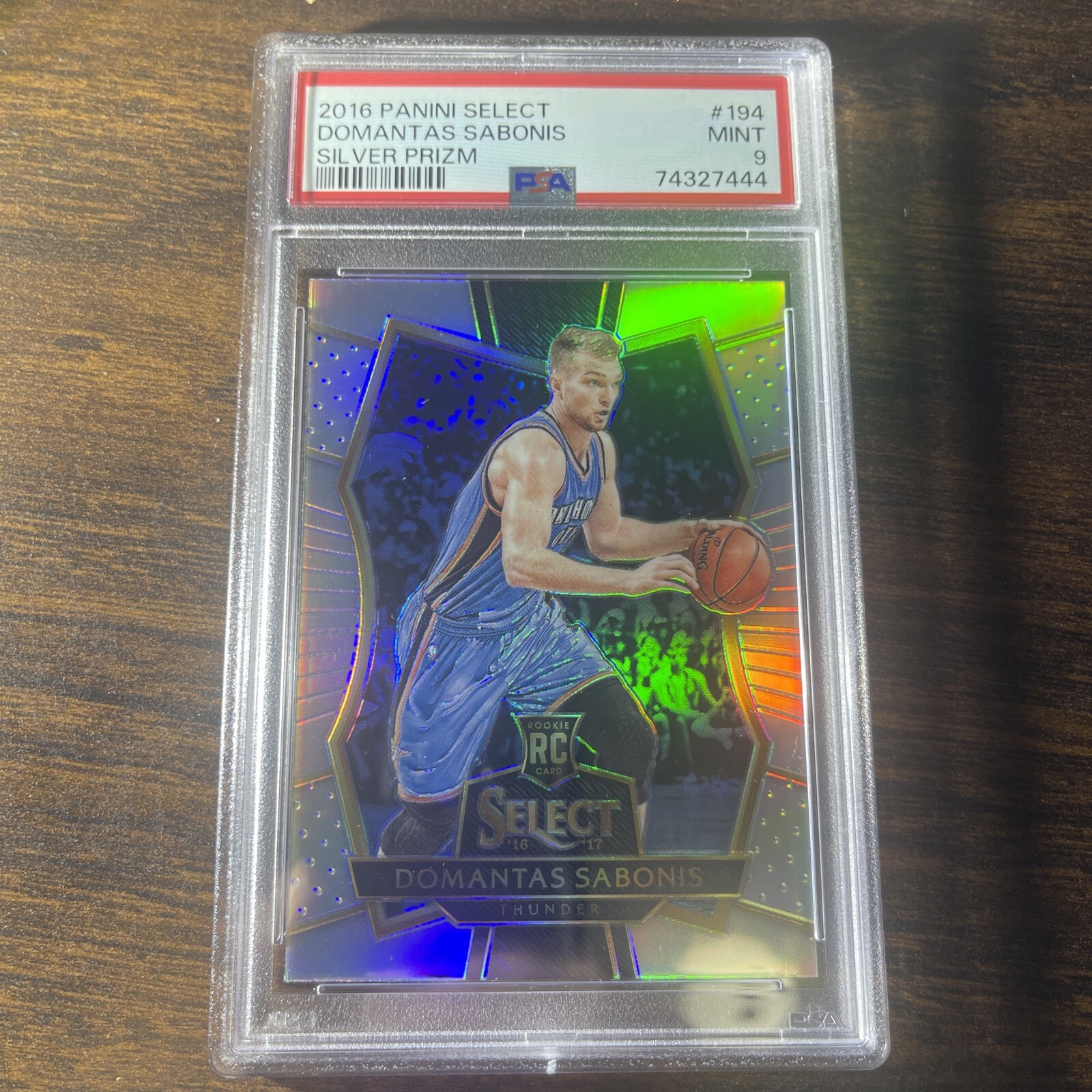 PSA 9 DOMANTAS SABONIS 2016-17 SELECT PRIZMS SILVER #194 RC SACRAMENTO KINGS