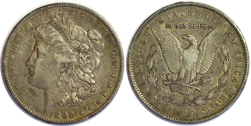 1892 $1 Morgan Silver Dollar VF+