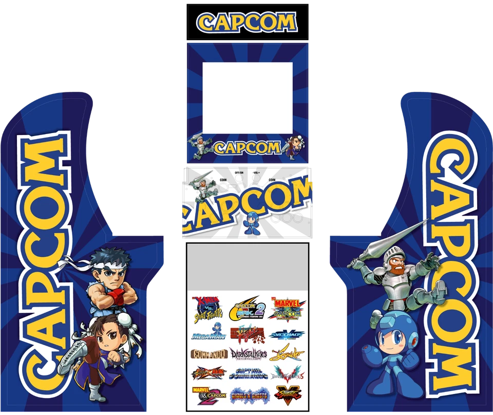 Arcade 1UP Cabinet graphics / artwork full cabinet - Capcom Classics Theme