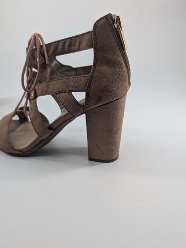 SAM EDELMAN Circus Suede Strapping Lace Up Open Toe Block Heel sandals Size 8.5 - Picture 5 of 11