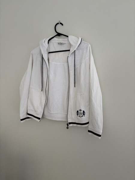 Es style Xs Vintage (2004) White Hoodie Zip Up, women’s girls casual Juicy vibes