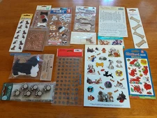 Assortment of scrapbook, 3 D stickers and embellishments