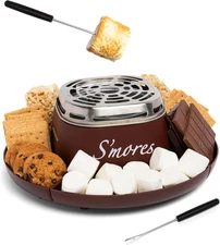 Nostalgia Tabletop Indoor Electric S'Mores Maker - Smores Kit with Marshmallow R