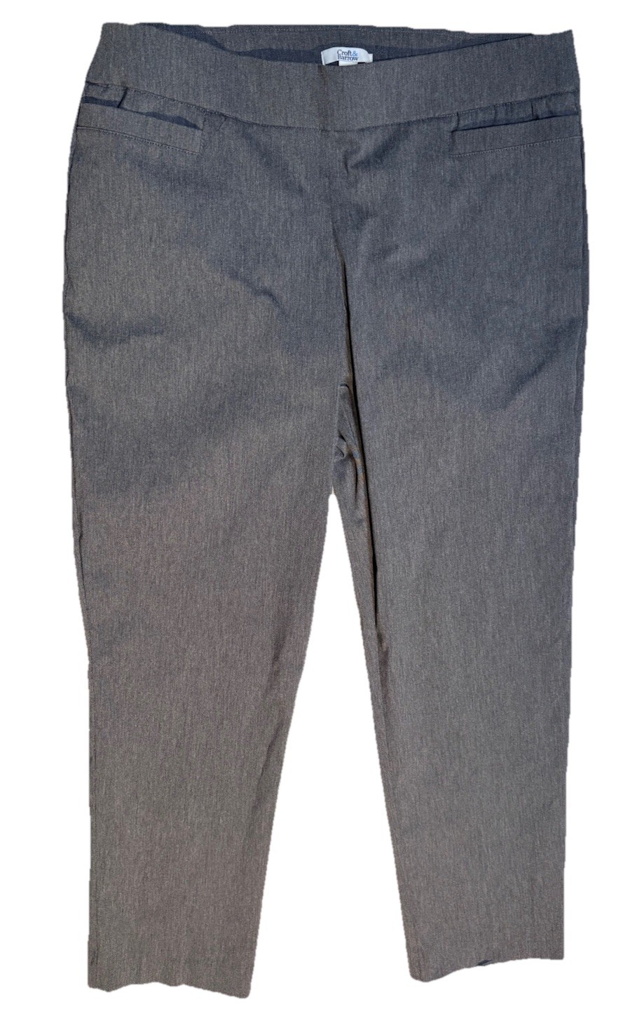 Women's Dress Pants Size 14 Short Grey Stretch Business Casual