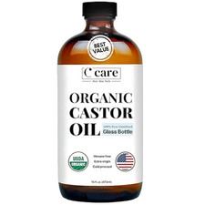 Castor Oil Organic Cold Pressed Unrefined Glass Bottle USDA Certified 100 Pure