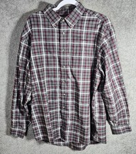 Jos A Bank Travelers Collection Button Down Shirt Mens Size Large Gray Plaid