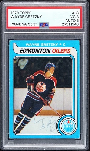 1979 TOPPS #18 WAYNE GRETZKY ROOKIE RC PSA 3 DNA AUTO 8