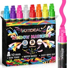 10mm Window Markers,Chalk Markers for Blackboard,Washable Car Marker for
