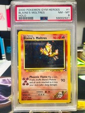 PSA 8 Blaine's Moltres 1/132 2000 Gym Heroes Holo Rare Pokemon Card on eBay