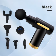 Electric Fascia Massage Gun, Portable Muscle Massager w/ LED, 6 Massage Heads