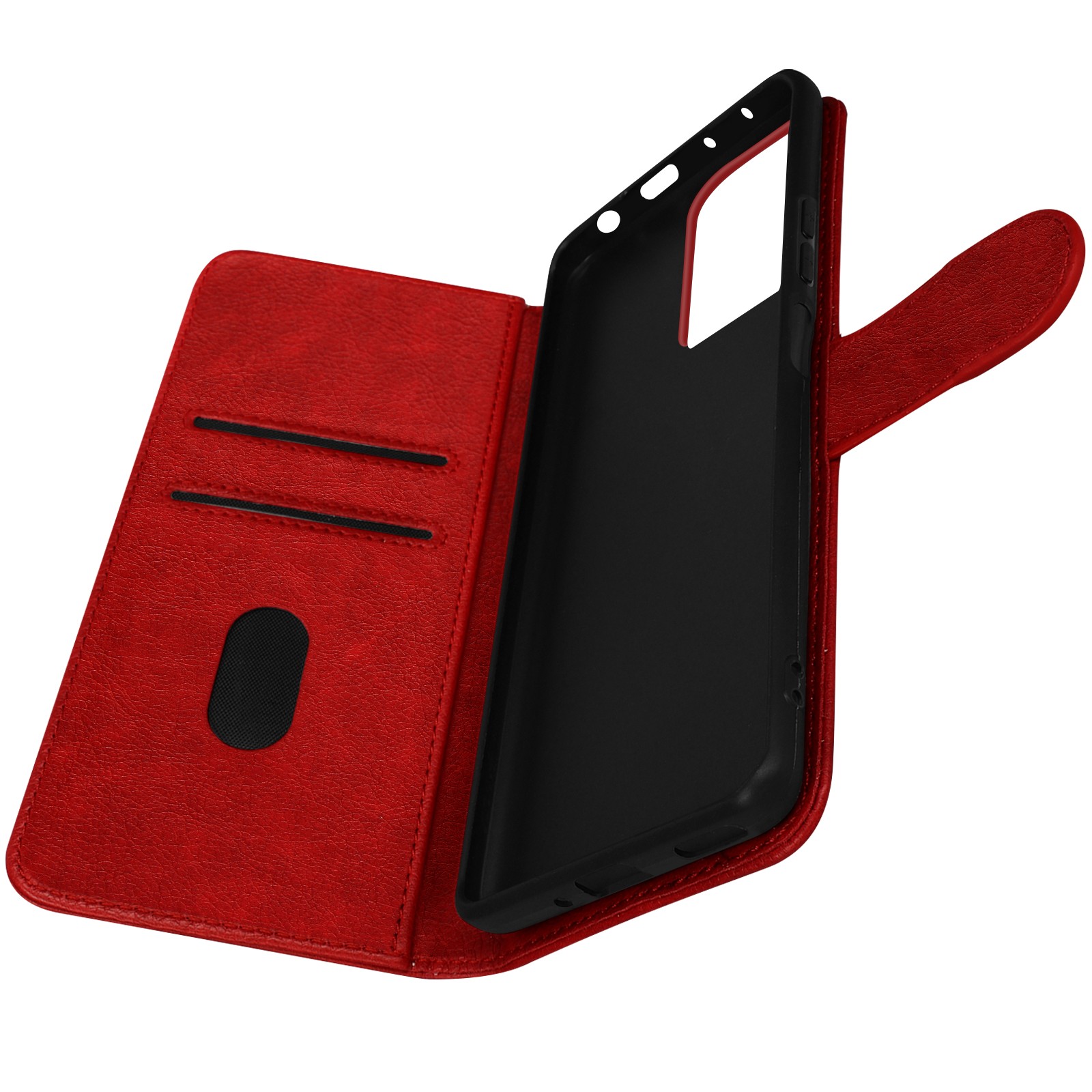 Étui portefeuille grainé Chesterfield pour Redmi Note 12 Pro 5G - Noir