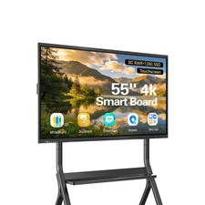 55 Inch 4K UHD Smart Board, Interactive Digital Whiteboard, 20-Point Touchscreen