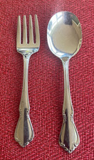 VTG 1961 Oneidacraft CHATEAU Stainless 4-1/4" Child's Spoon/Fork Set EUC