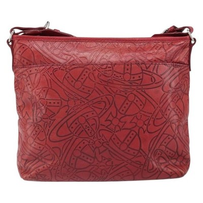 Vivienne Westwood Shoulder Bag Leather Red Silver Auth 165536 | eBay