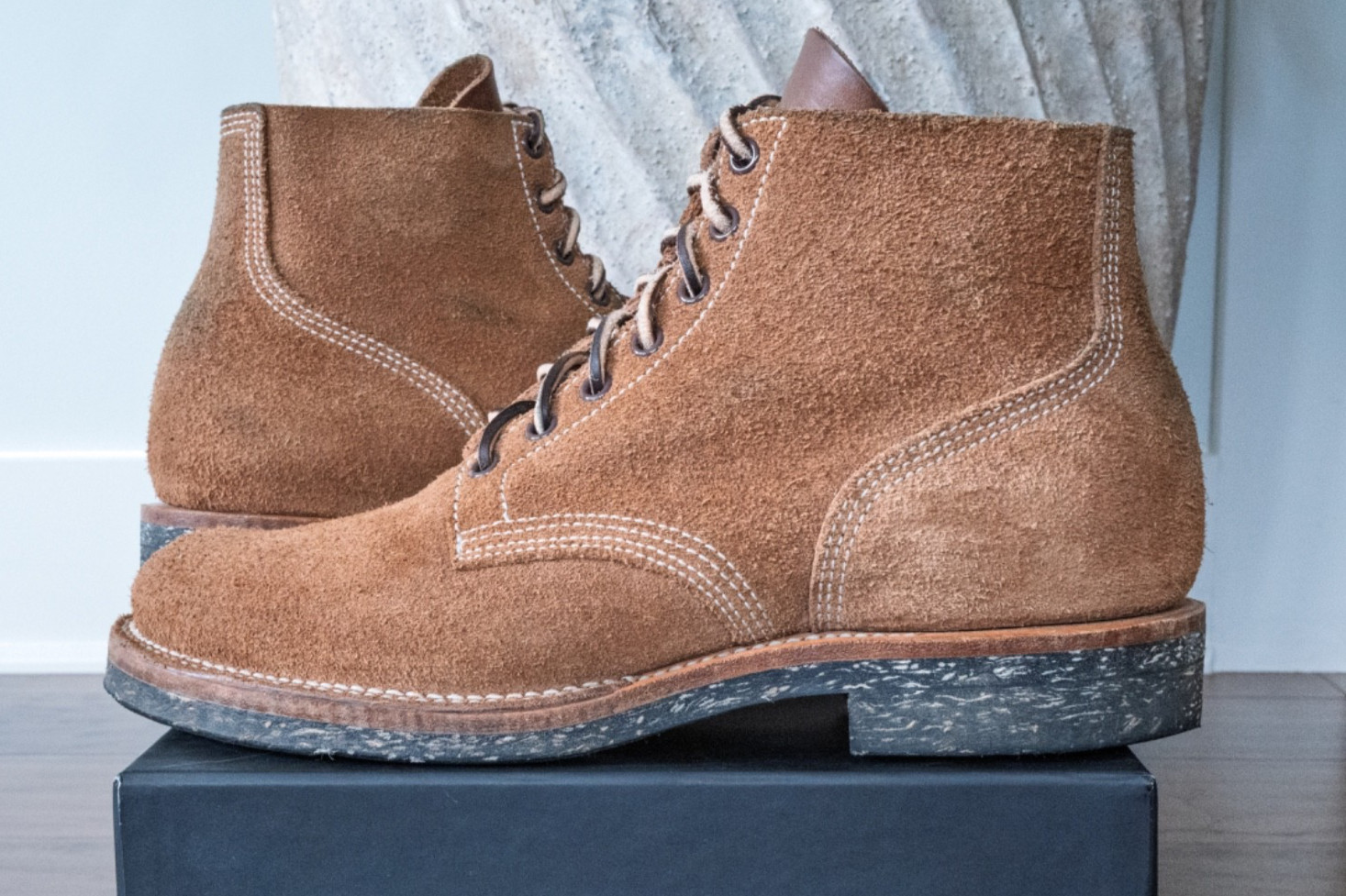 Viberg Boondocker – Natural Chromexcel Rough Out | Size 9E | OVG (2045 Last)