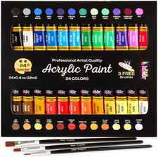 Acrylic Paint Set Canvas Art Paints 24 Colors Perfect Paint Finish 0.41Oz,12 Ml