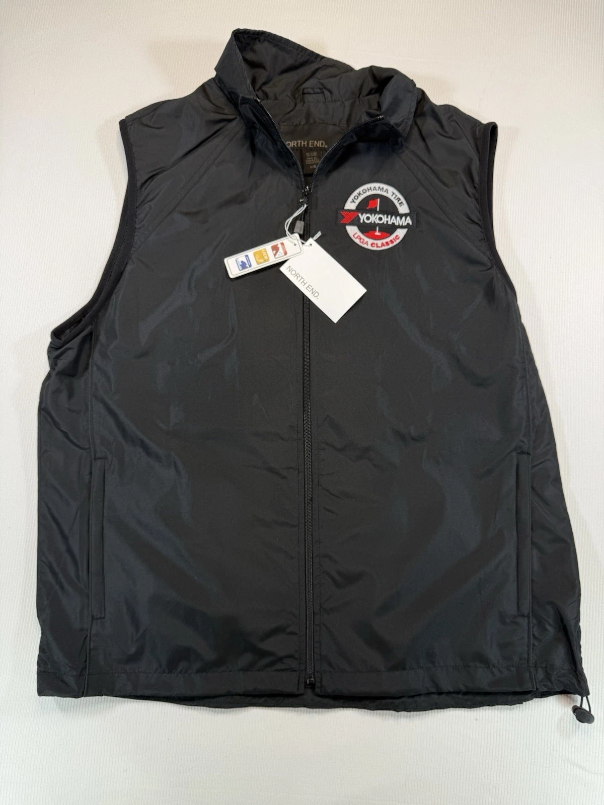 North End L Insulated Vest Yokohama Tire LPGA Classic Full Zip Black NWT