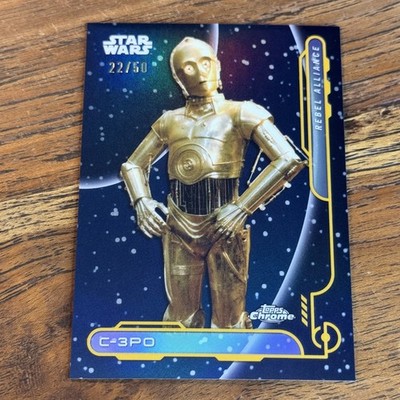 C-3PO 2024 Topps Chrome Star Wars GOLD 22/50 Refractor Rebel Alliance Card #RA-6