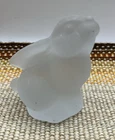 Vintage Fenton Willow Clear Rabbit Art Glass Sanded