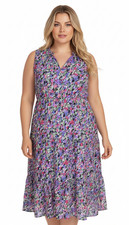 Nordstrom Signature Silk Dress Tiered Sz 14 L XL New Fairycore Cottagecore Boho
