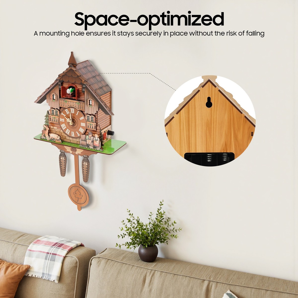 ■新品未使用　cogu オクトゴナルプレート　木の器　雅姫　コグ Vintage Cuckoo Wall Clock - Elegant Black Forest Design with