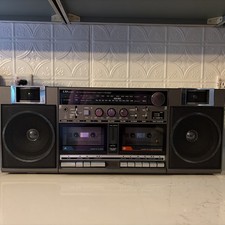 Sears 564.21383451 LXI Series AM FM Radio Double Cassette Recorder Boombox MINT