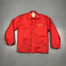 Vintage 1980s 90s Red Head Brass Satin Snap Jacket Red Medium Casual VTG 