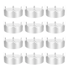 12 Pcs Paper Crowns Silver Foil Crown for Birthday,Arc Hollow Style