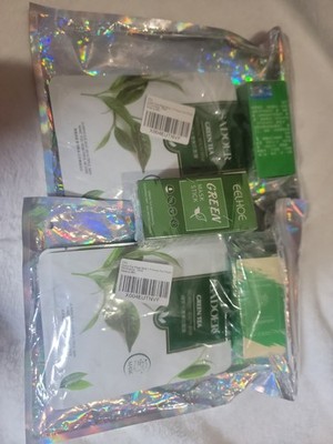 10 Green Tea Face Masks + 3 Sticks Sheet Mask Pack New Sealed Skincare