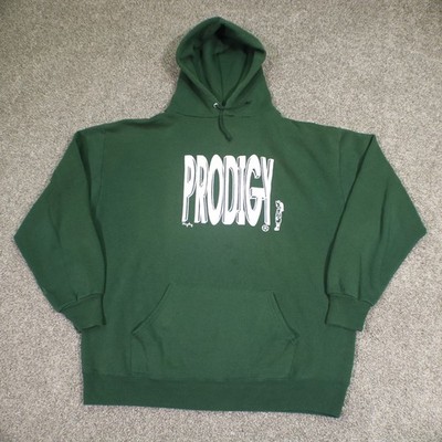 Vintage 2000s Jerzees Rare Hoodie Green XL Y2K PRODIGY Soccer Pullover USA Made