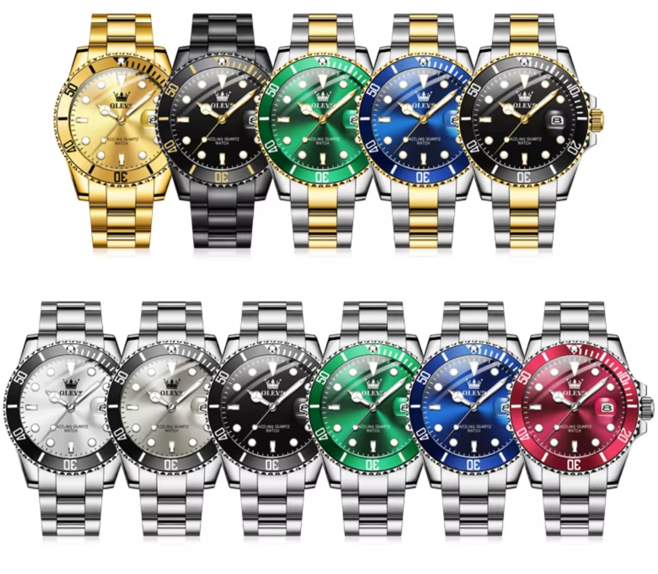 Montre homme automatique luxe étanche bracelet acier inoxydable avec dateur