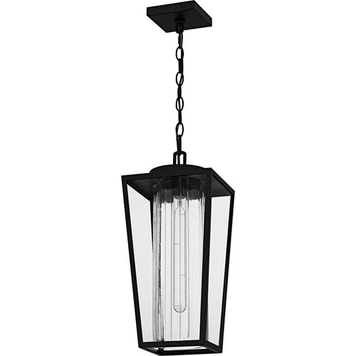 Matte Black  Outdoor Hanging Lantern from the Jett Collection - Picture 4 of 6