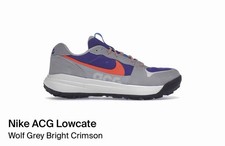 Nike ACG Lowcate Sneakers Gray/Bright Crimson Suede Mens Size 6, Womens Size 7.5 Nike ACG Lowcate Wolf Grey Bright Crimson for Sale  main image 4