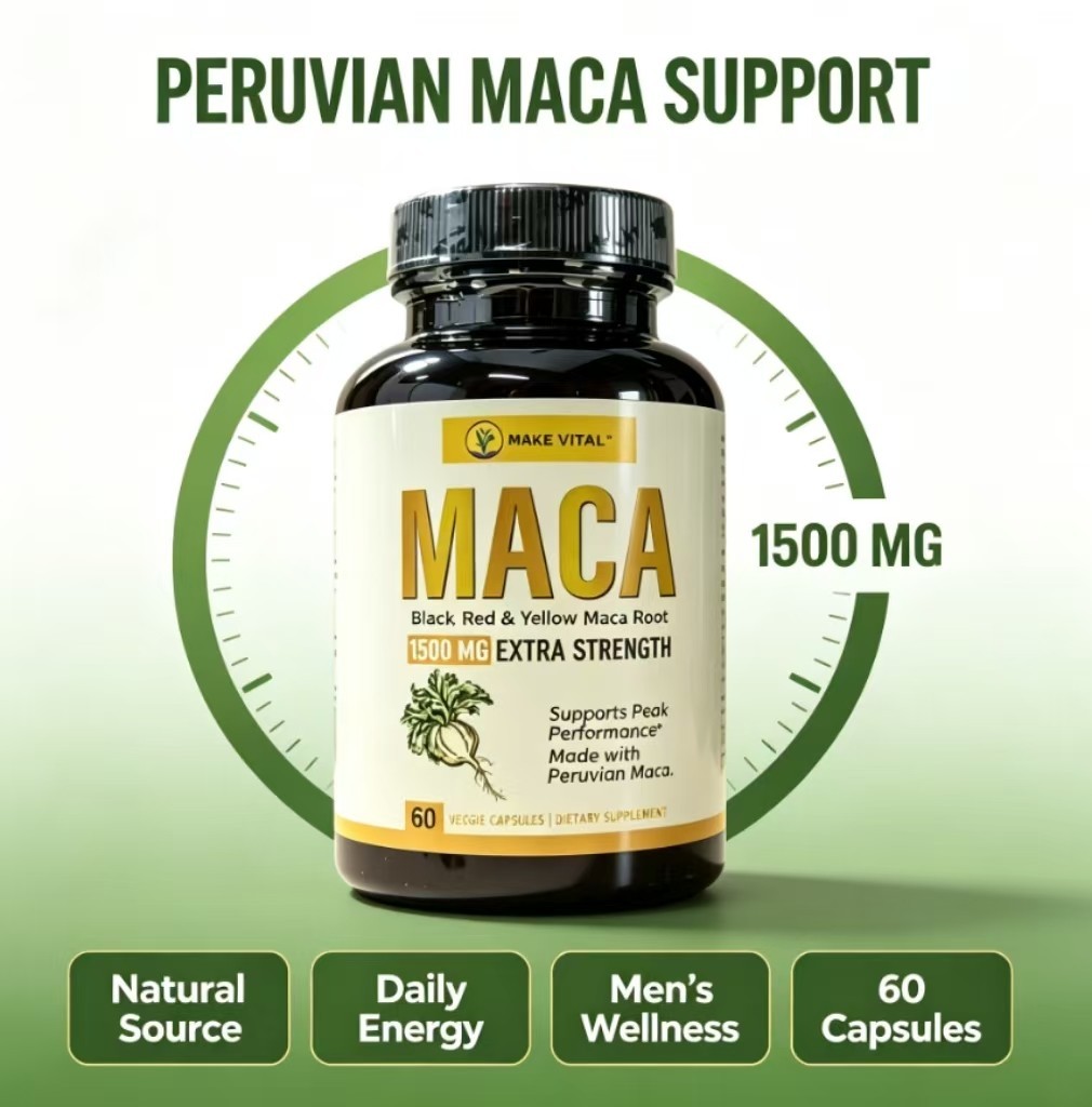 Make Vital™ Maca Supplement for Men and Women 1500 mg, 60 cap