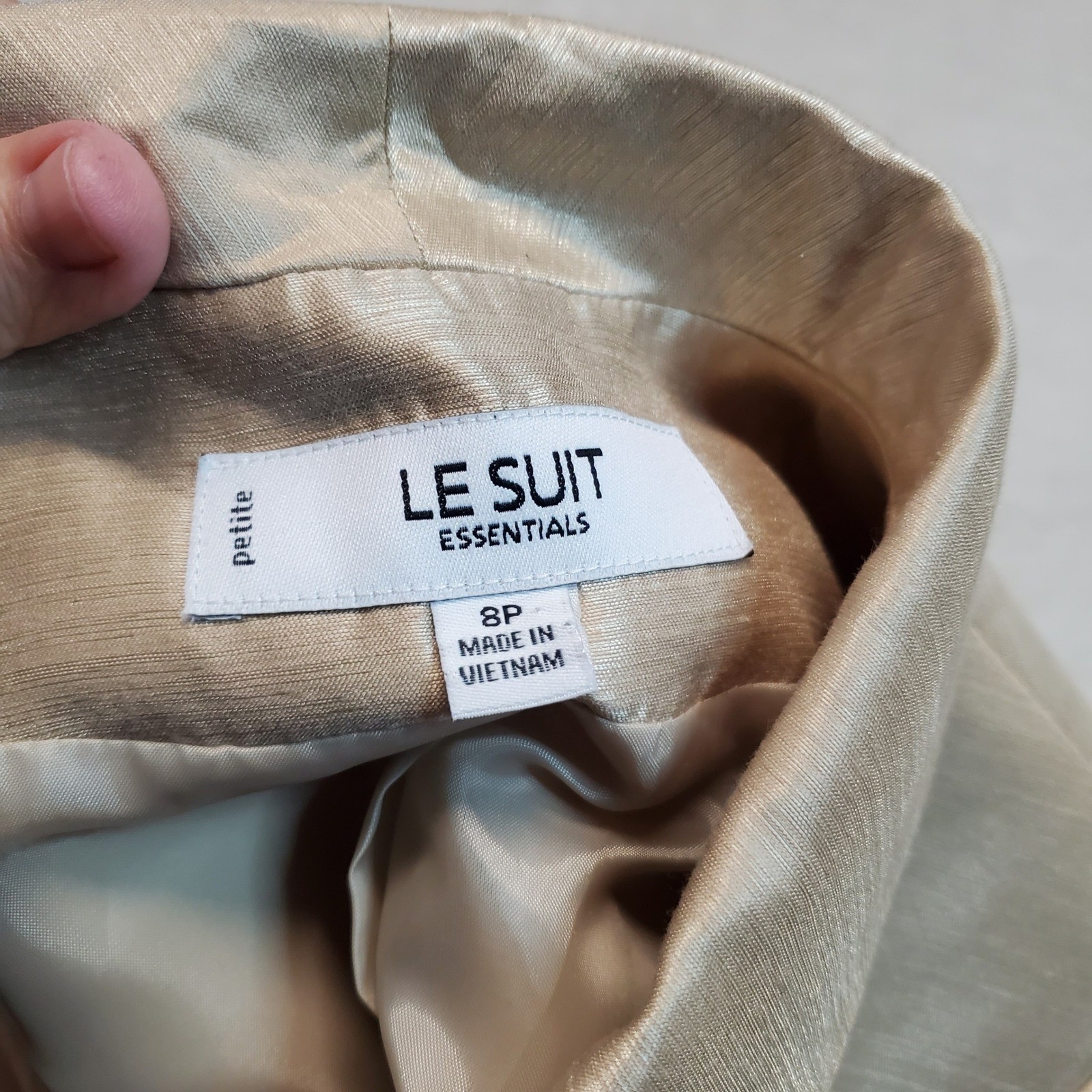 Le Suit Gold Holiday Gatsby Office Formal Classic Suit Set Jacket Pants 8 Petite