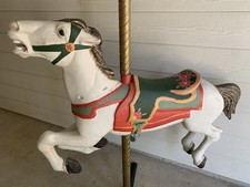 Vintage Hand painted Wooden Carousel/ Rocking Horse/ Jumper. Missing one stirrup
