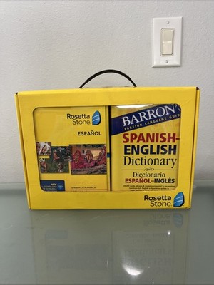 Rosetta Stone Learn Spanish Level 1-5 Language Learning & Barron s Book Bundle