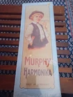Vtg Murphy Harmonika Germany Metal Tin Advertising Sign Made In USA 1974 Heilner