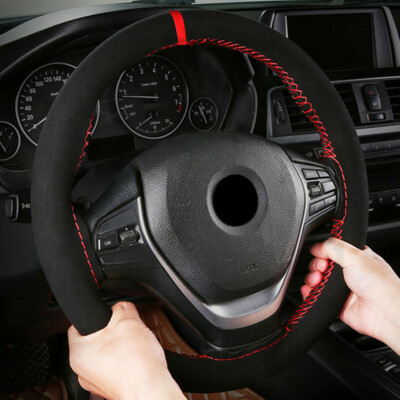 Car Steering Wheel Protector Cover W/Needle Thread Anti-slip Interior Accessory