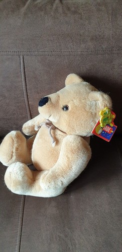 Oso de peluche articulado marrón miel beige jade vintage juguete suave 15" - Imagen 4 de 9
