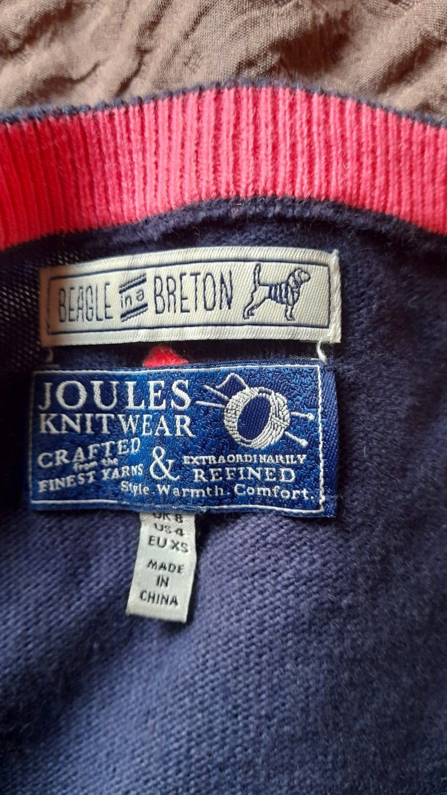 JOULES Woman's BRETON BEAGLE Navy Knitted Jumper UK 8